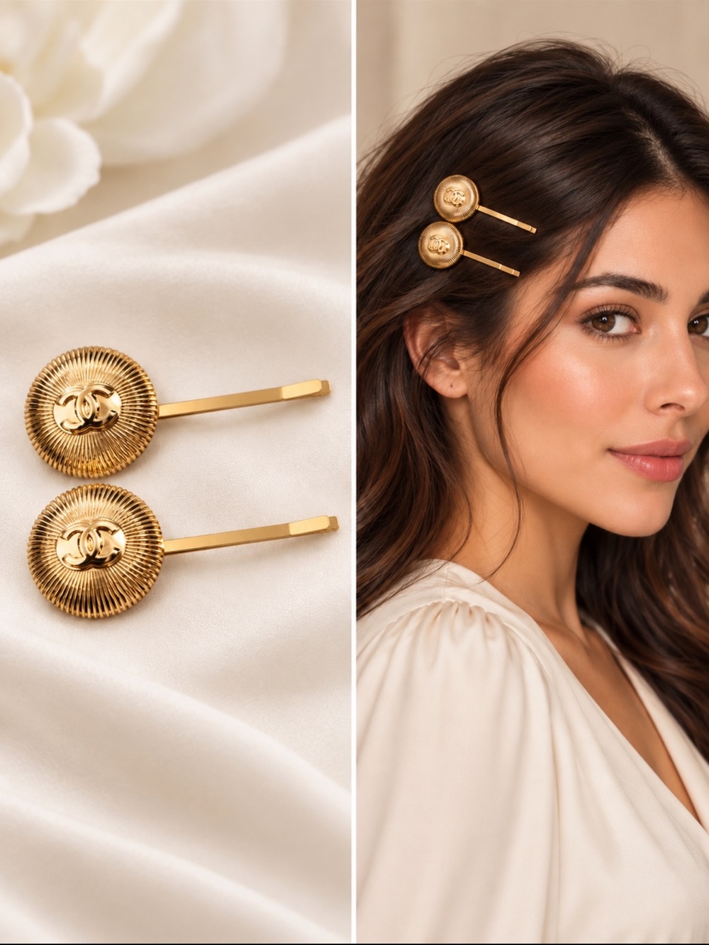 Chanel beauty round hair pins
